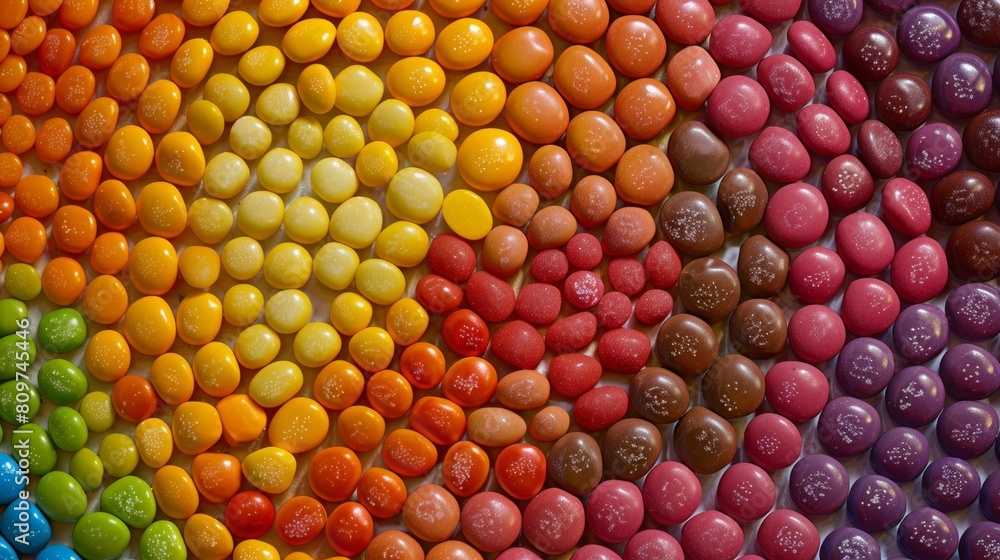 Poster circular layout of rotating candies forming a circular pattern