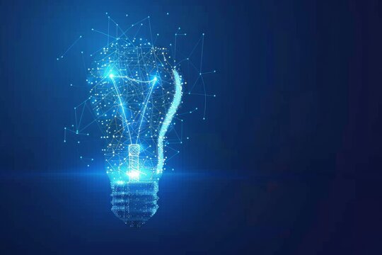 ech Innovation: Digital Wireframe Lightbulb
