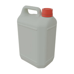 white plastic jug bottle with lid isolated - transparent background