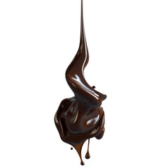 melted chocolate topping, isolated on transparent background, png