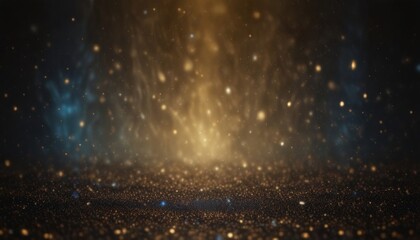 Obraz premium background of abstract glitter lights. blue, gold and black. de focused. banne