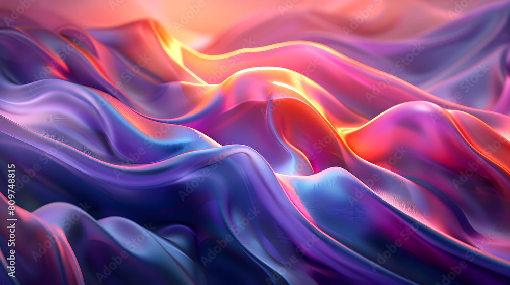 Aufkleber abstract fluid 3d render iridescent modern retro futuristic dynamic wave in motion