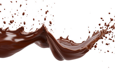 Isolated chocolate milk splash, isolated on transparent background, png