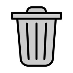 Trash Line Filled Icon Design