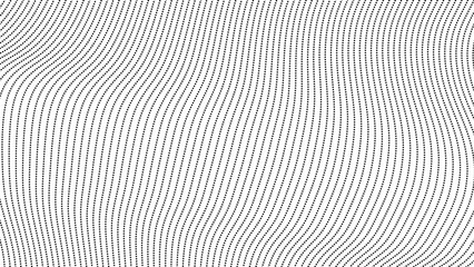 Abstract halftone flowing wavy gradient dots shape isolated on transparent background. Technology abstract lines on white background. Digital future technology concept. Design for web design, music, 