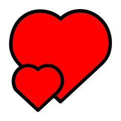 emoji Hearts Line Filled Icon Design