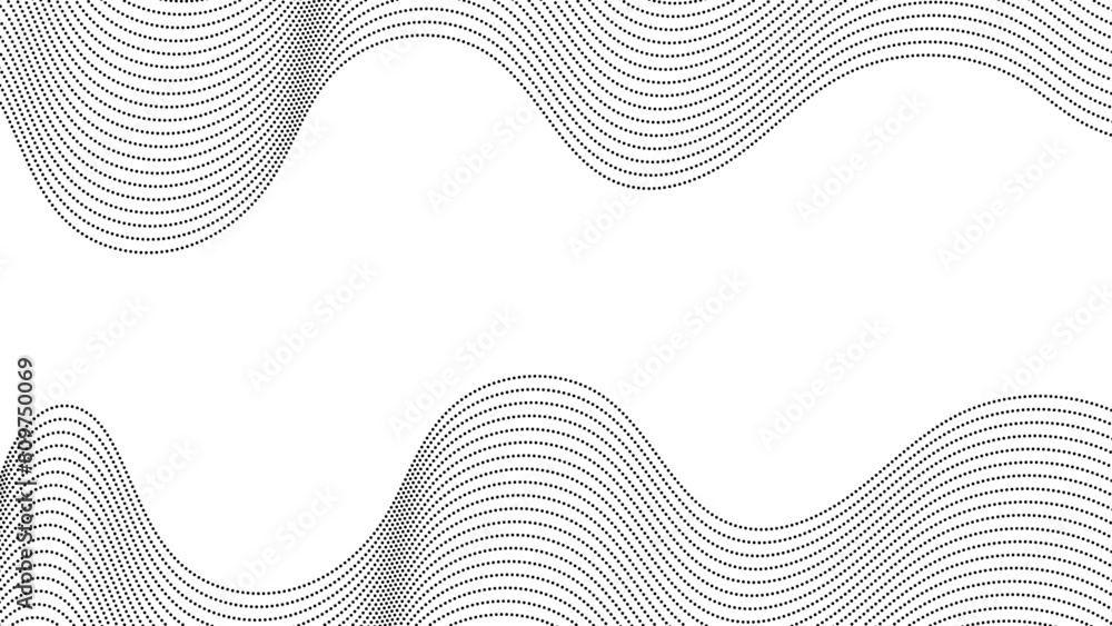 Poster abstract halftone flowing wavy gradient dots shape isolated on transparent background. technology ab