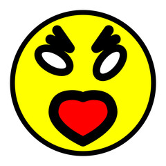 emoji angry love Line Filled Icon Design