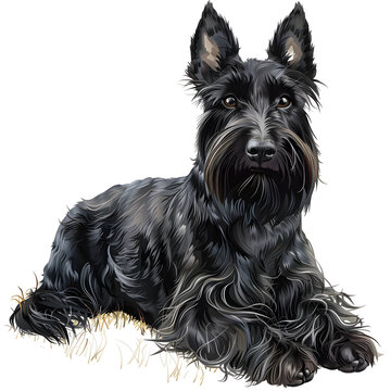 recommend clip art: Clipart illustration of a scottish terrier dog breed on a white background. Suitable for crafting and digital design projects.[A-0001]