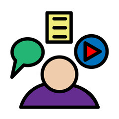 User Intent Line Filled Icon Design