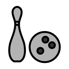 bowling Line Filled Icon Design