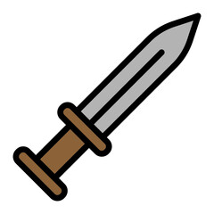 Dagger Line Filled Icon Design
