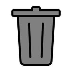 Trash Line Filled Icon Design