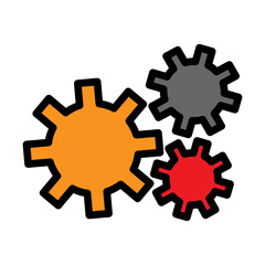 Gear Line Filled Icon Design