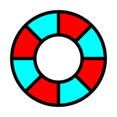 Obraz premium Pool Float Line Filled Icon Design