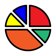 Pie Chart Line Filled Icon Design