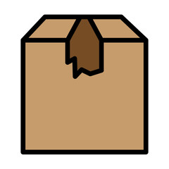 Delivery Box Line Filled Icon Design