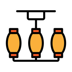 fanoos (traditional lantern) Line Filled Icon Design