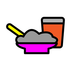 sehri platter Line Filled Icon Design
