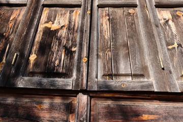 old pale wood shutters full frame