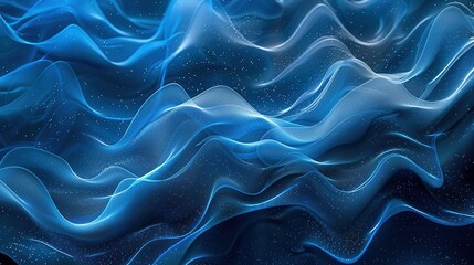 Fototapeta premium Abstract blue wavy lines background