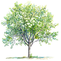 Fototapeta premium Trees front view, PNG, watercolor style vector tree, wonderboom tree, architectural element, PNG bundle, vector clipart, transparent background