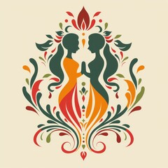 indian festive season vector logos branding, Brand Guidline " ai generated "