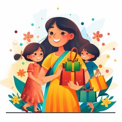 indian festive season shopping vector logos branding, Brand Guidline " ai generated "