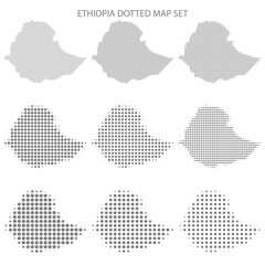 Ethiopia dotted map set