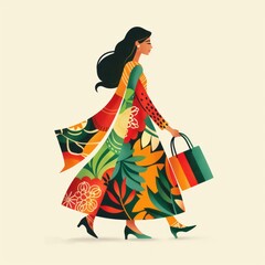 Fototapeta premium indian festive season shopping vector logos branding 