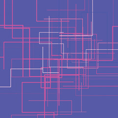 Fototapeta premium Abstract lines on a blue background. Digital geometric background. Colorful polygonal space. Technology background. Network connection structure. 3D vector illustration