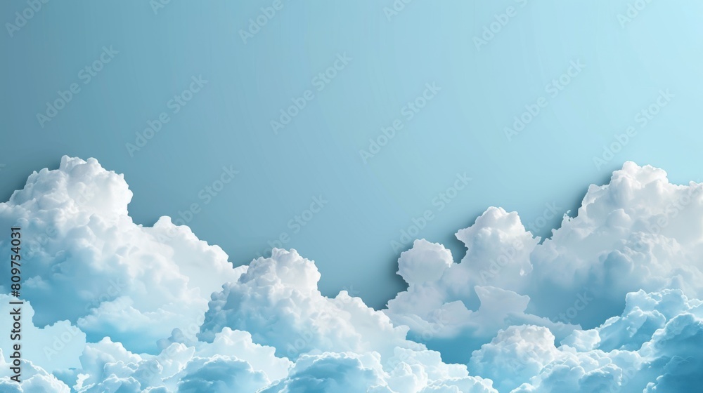 Aufkleber cloud shapes at the top and bottom of the page with a blank space.