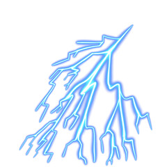 Lightning bolt isolated illustration on transparent background.