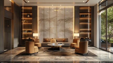 Interior decor highlighting simplicity and elegance, leaving room for your branding