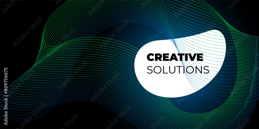 Poster modern abstract horizontal banner design. colorful bright color halftone geometric linear wave patte