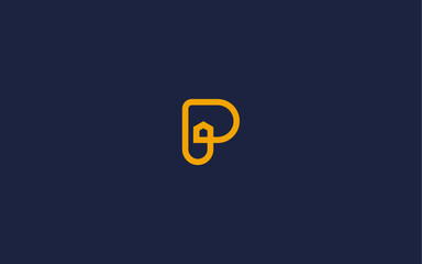 letter p with house logo icon design vector design template inspiration