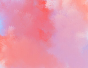 Abstract painted background of red clouds