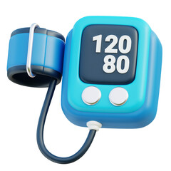 A highly detailed 3D illustration of a digital blood pressure monitor, indicative of healthy blood pressure. © Pix