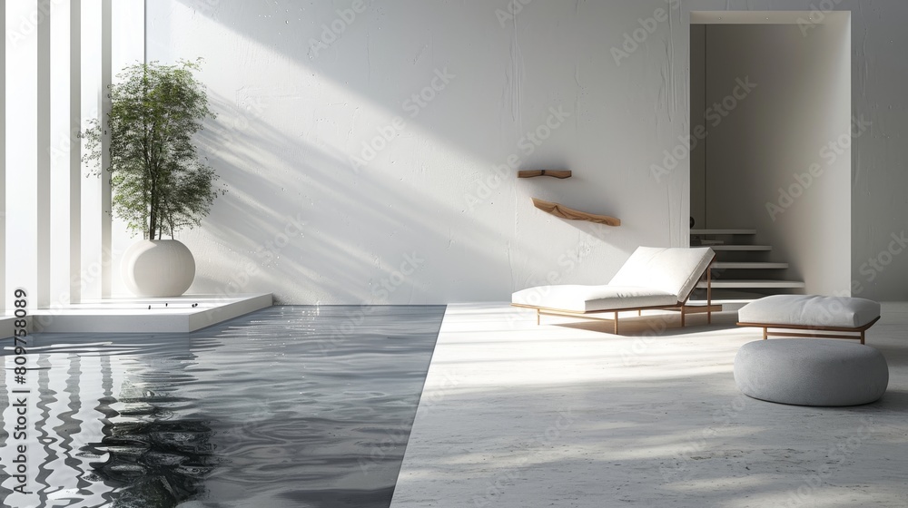 Poster minimalistic design creating a sense of tranquility and relaxation