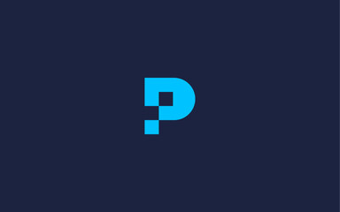 letter p with pixel logo icon design vector design template inspiration