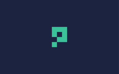letter p with pixel logo icon design vector design template inspiration