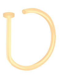 Fake nose piercing earing. vector