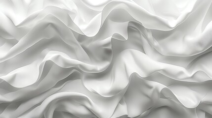 Generate an image of a white silk fabric with soft folds. The fabric should be smooth and have a slightly reflective surface.