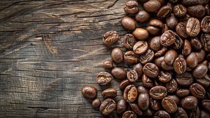 Best-selling specialty coffee beans on rustic wood background