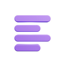 3d render ui icon of justify left