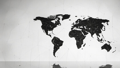abstract 3d world map over white background 