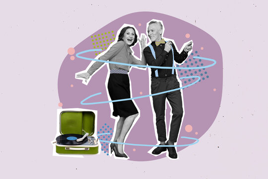 dancing couple with record player, retro style clip art preview