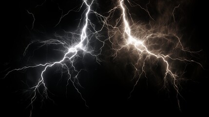 Electrifying display of intense lightning bolts against a dark background