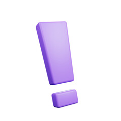 3d render ui icon of exclamation mark
