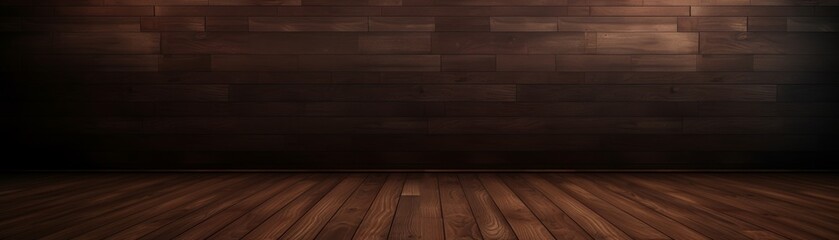A dark wood paneled room with a wood floor. ,background